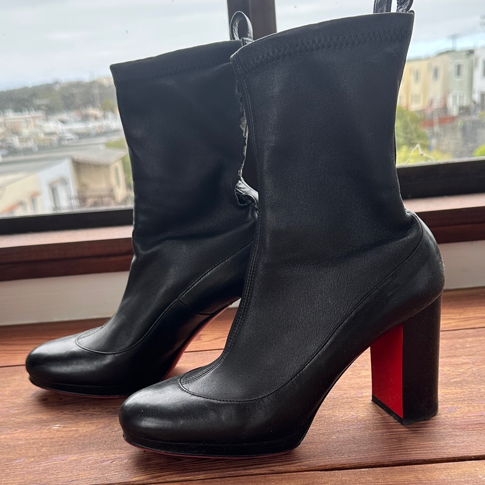 Christian Louboutin black leather boots